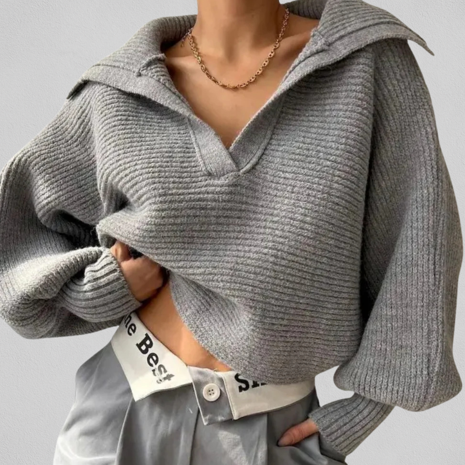 Dames Trui met V-hals en Losse Pasvorm voor Casual Looks 3