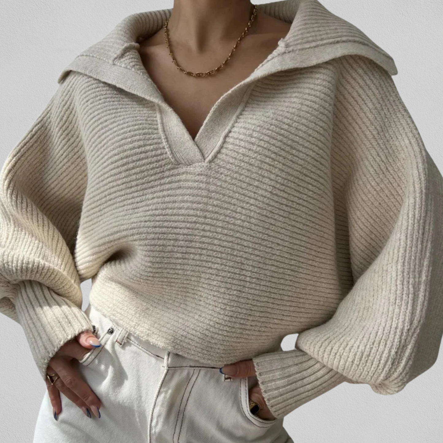 Dames Trui met V-hals en Losse Pasvorm voor Casual Looks 4