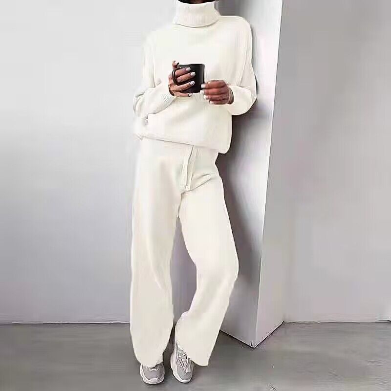 Dames Turtleneck Co-ord Set met Brede Pijpen en Ontspannen Pasvorm 3