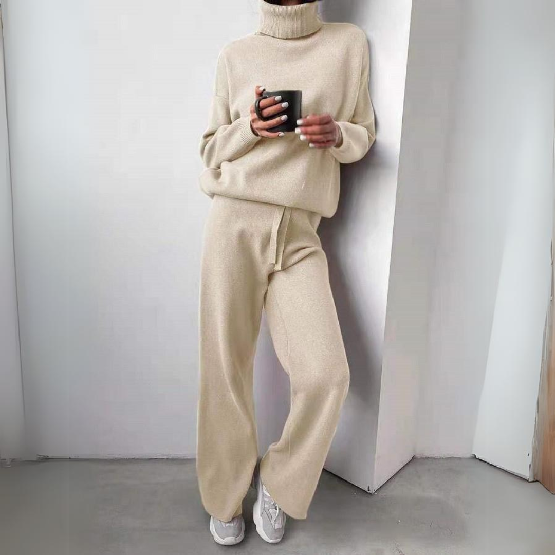 Dames Turtleneck Co-ord Set met Brede Pijpen en Ontspannen Pasvorm 4