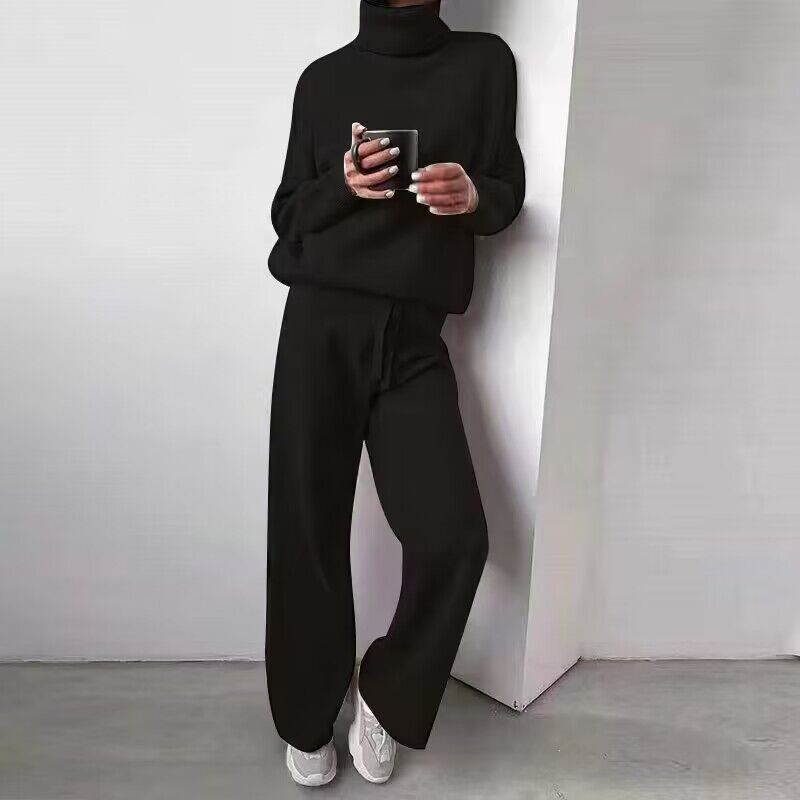 Dames Turtleneck Co-ord Set met Brede Pijpen en Ontspannen Pasvorm 6