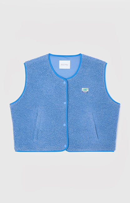 Dames Vest Mouwloos met Drukknopen en Cirkelvormige Halslijn 6