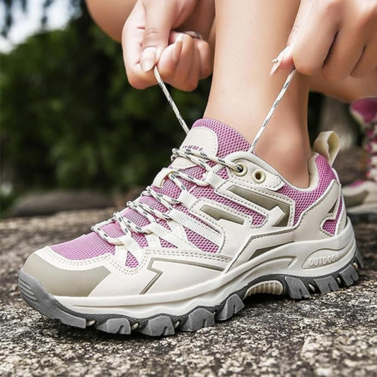 Dames Wandelschoenen met Stevige Grip en Ondersteuning voor Avontuurlijke Tochten Paars Grijs