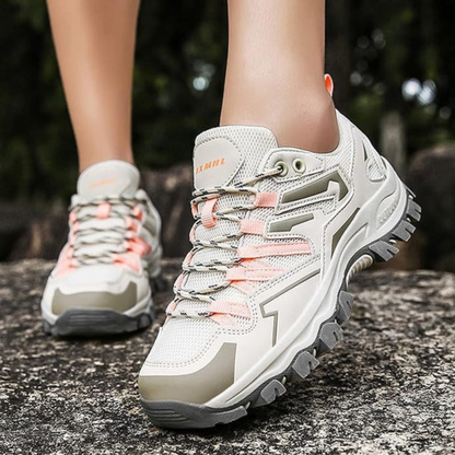 Dames Wandelschoenen met Stevige Grip en Ondersteuning voor Avontuurlijke Tochten Roze Grijs