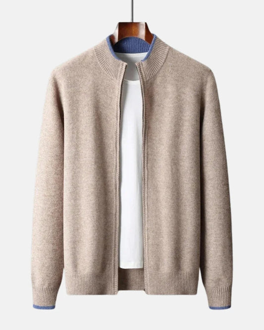 Dames Winterjas van Premium Cashmere met Minimalistisch Ontwerp en Gebreide Kraag 0