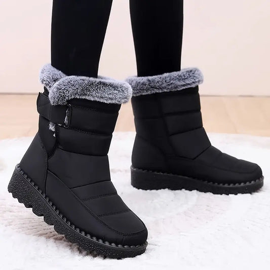 Dames Winterlaarzen met Warme Voering en Antislipzool voor Koude Dagen Zwart