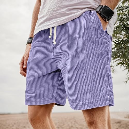 Heren Korte Broek van Corduroy met Stretch en Ribstructuur