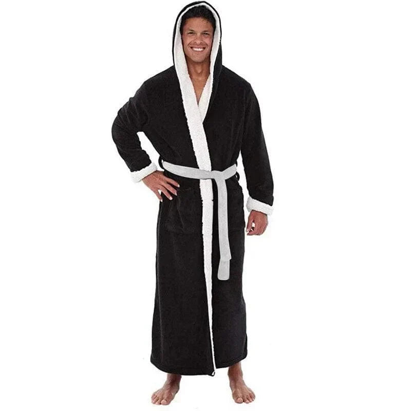 Heren Badjas van Fleece met Capuchon en Ruime Zakken 3