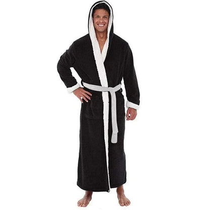 Heren Badjas van Fleece met Capuchon en Ruime Zakken 3