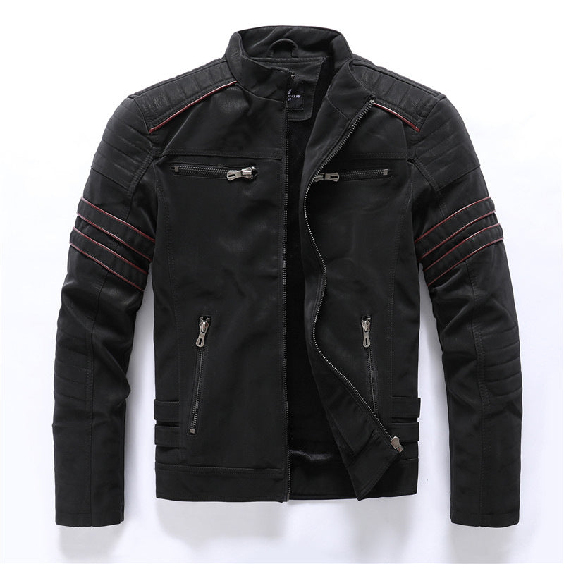 Heren Bikerjack met Rits en Weerbestendig Materiaal 0