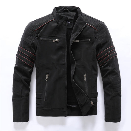 Heren Bikerjack met Rits en Weerbestendig Materiaal 0