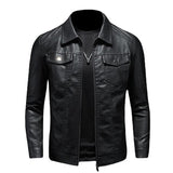 Heren Bikerjack met Reverskraag en Ritsdetails