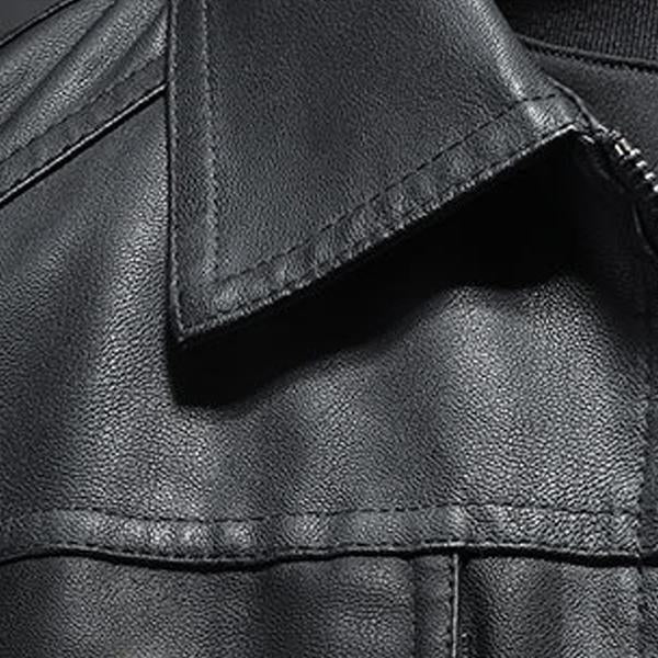 Heren Bikerjack met Reverskraag en Ritsdetails