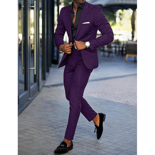 Heren Blazer en Broek Set met Moderne Snit en Hoogwaardige Stoffen 0