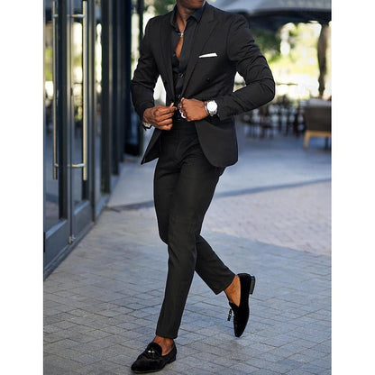 Heren Blazer en Broek Set met Moderne Snit en Hoogwaardige Stoffen 2