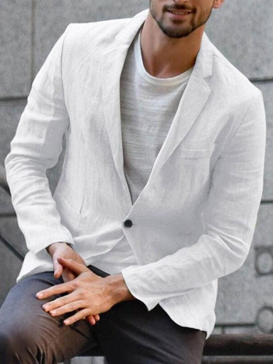 Heren Blazer van Leinen met Tijdloos Design en Ademend Materiaal 0