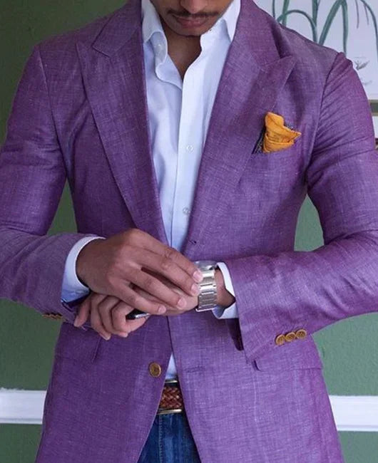 Heren Blazer van Linnen met Stijlvolle Pasvorm en Ademend Comfort 0