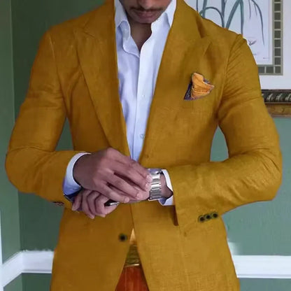 Heren Blazer van Linnen met Stijlvolle Pasvorm en Ademend Comfort 2