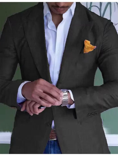 Heren Blazer van Linnen met Stijlvolle Pasvorm en Ademend Comfort 3