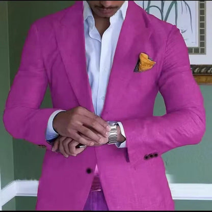 Heren Blazer van Linnen met Stijlvolle Pasvorm en Ademend Comfort 5