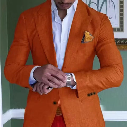 Heren Blazer van Linnen met Stijlvolle Pasvorm en Ademend Comfort 6