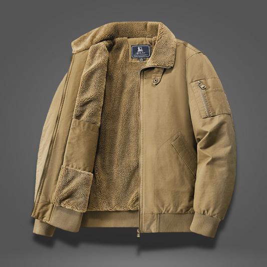 Heren Bomberjack met Fleece Voering en Moderne Snit 0