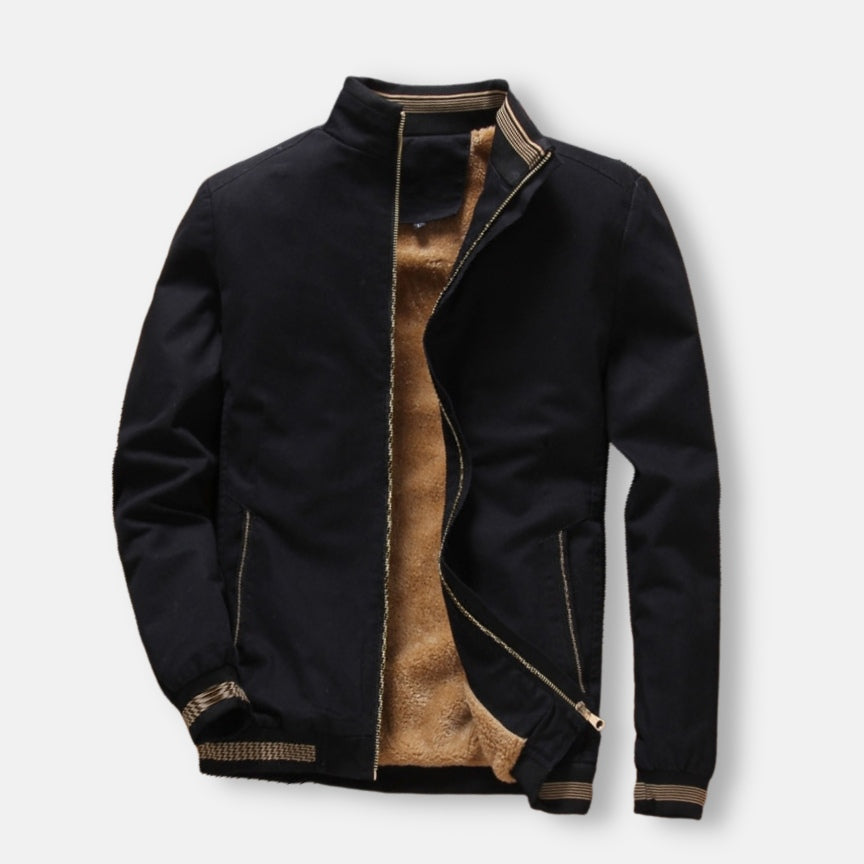 Heren Casual Tussenjas met Fleecevoering Effen Ontwerp
