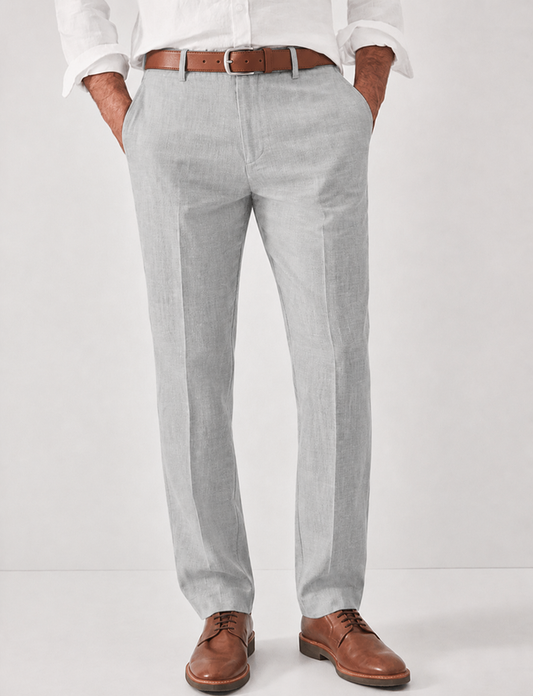 Heren Broek Slim Fit met Moderne Pasvorm Lichtgrijs