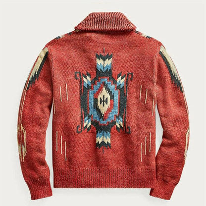 Heren Cardigan met Jacquardpatroon en Enkele Knopen 1