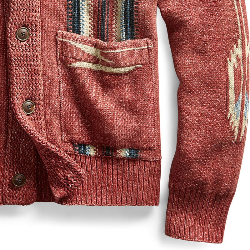 Heren Cardigan met Jacquardpatroon