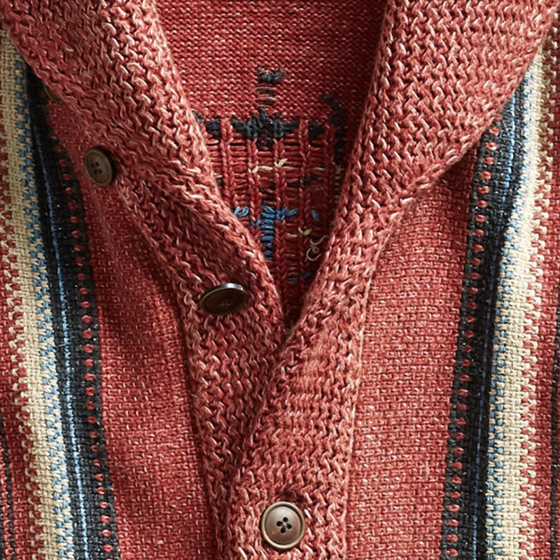 Heren Cardigan met Jacquardpatroon en Enkele Knopen 3