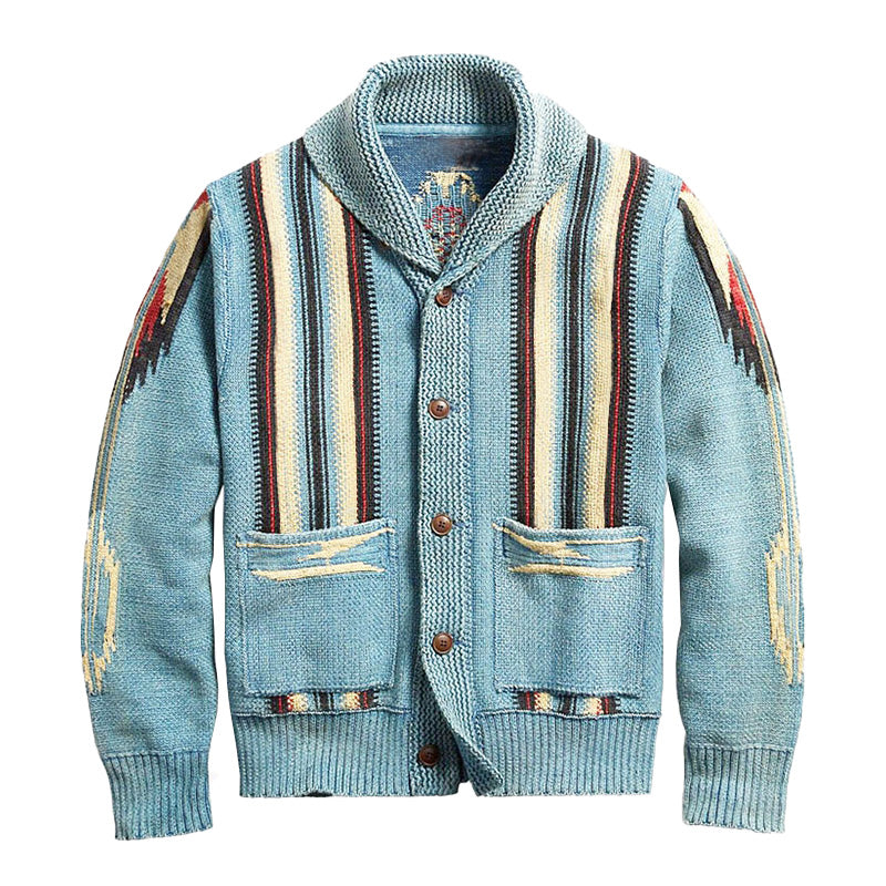 Heren Cardigan met Jacquardpatroon en Enkele Knopen 4