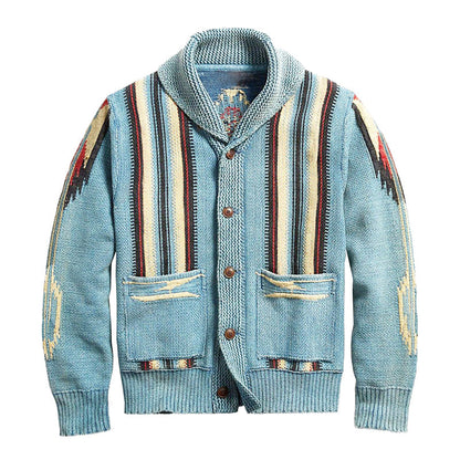 Heren Cardigan met Jacquardpatroon en Enkele Knopen 4