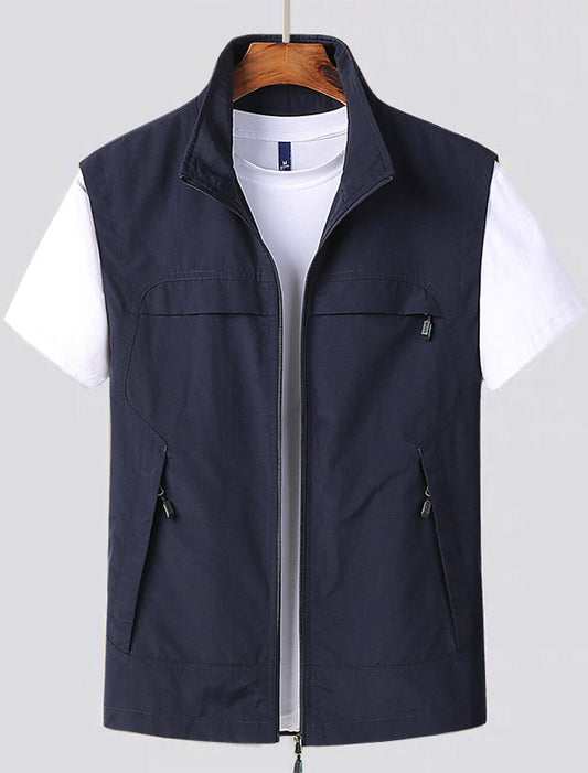Heren Cardigan met Korte Mouwen en Sneldrogend Meshmateriaal 0