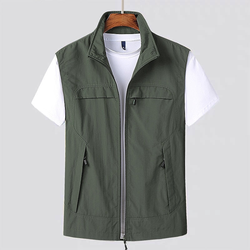 Heren Cardigan met Korte Mouwen en Sneldrogend Meshmateriaal 4