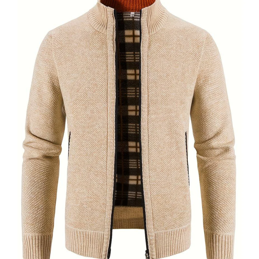 Heren Cardigan met Rits en Modern Silhouet voor Casual en Formele Gelegenheden 0
