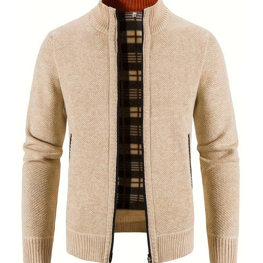 Heren Cardigan met Rits en Modern Silhouet voor Casual en Formele Gelegenheden 0