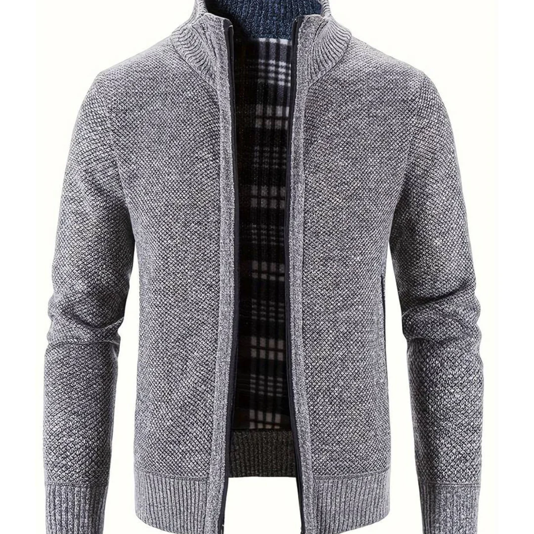 Heren Cardigan met Rits en Modern Silhouet voor Casual en Formele Gelegenheden 2