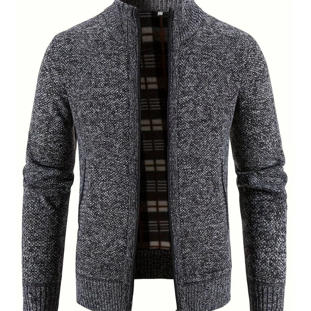 Heren Cardigan met Rits en Modern Silhouet voor Casual en Formele Gelegenheden 3