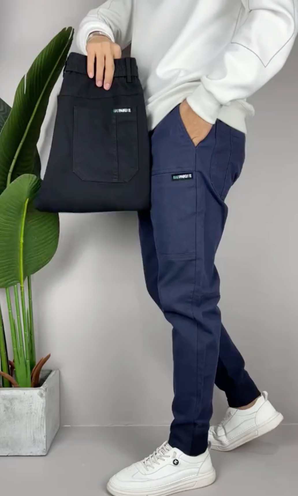 Heren Cargo Broek met Slanke Snit en Rekbare Stof voor Comfort en Functionaliteit 4