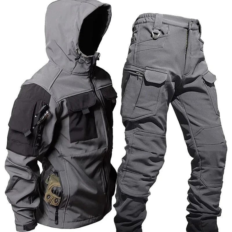 Heren Cargo Set met Jas en Broek voor Buitenactiviteiten en Ruime Pasvorm 0