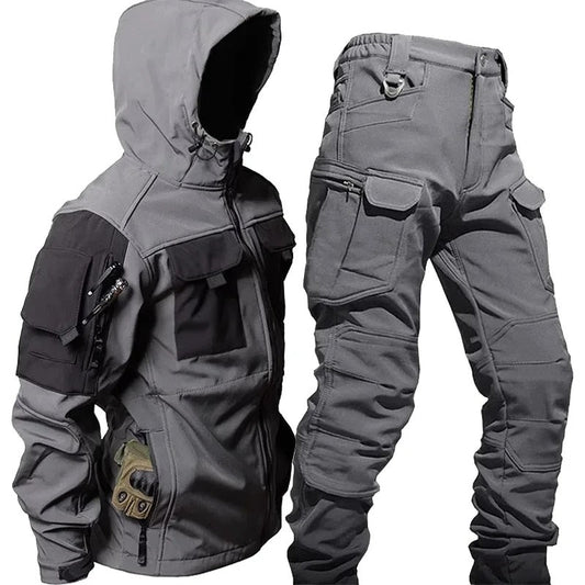 Heren Cargo Set met Jas en Broek voor Buitenactiviteiten en Ruime Pasvorm 0