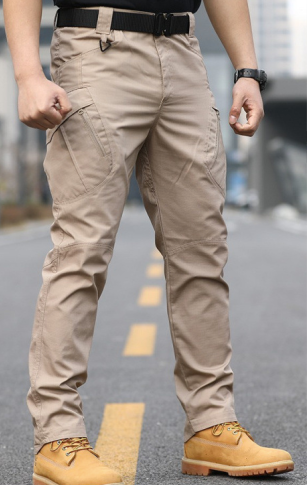 Heren Cargobroek met Pockets en Moderne Pasvorm Khaki