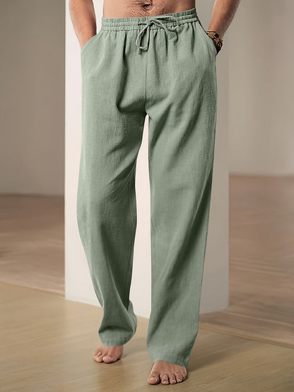 Heren Casual Linnen Broek met Ademend Ontwerp Groen