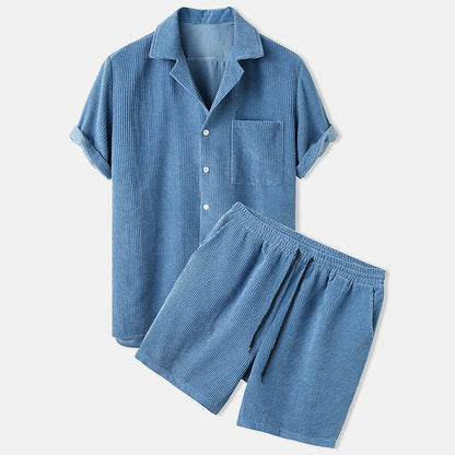 Heren Casual Set met Korte Mouwen en Korte Broek in Relaxte Pasvorm 0