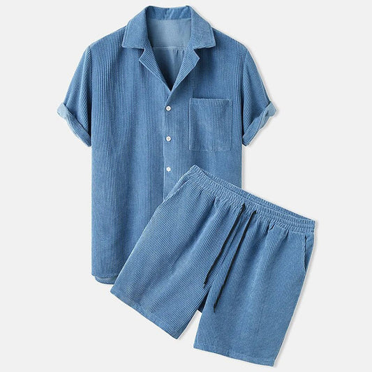 Heren Casual Set met Korte Mouwen en Korte Broek in Relaxte Pasvorm 0