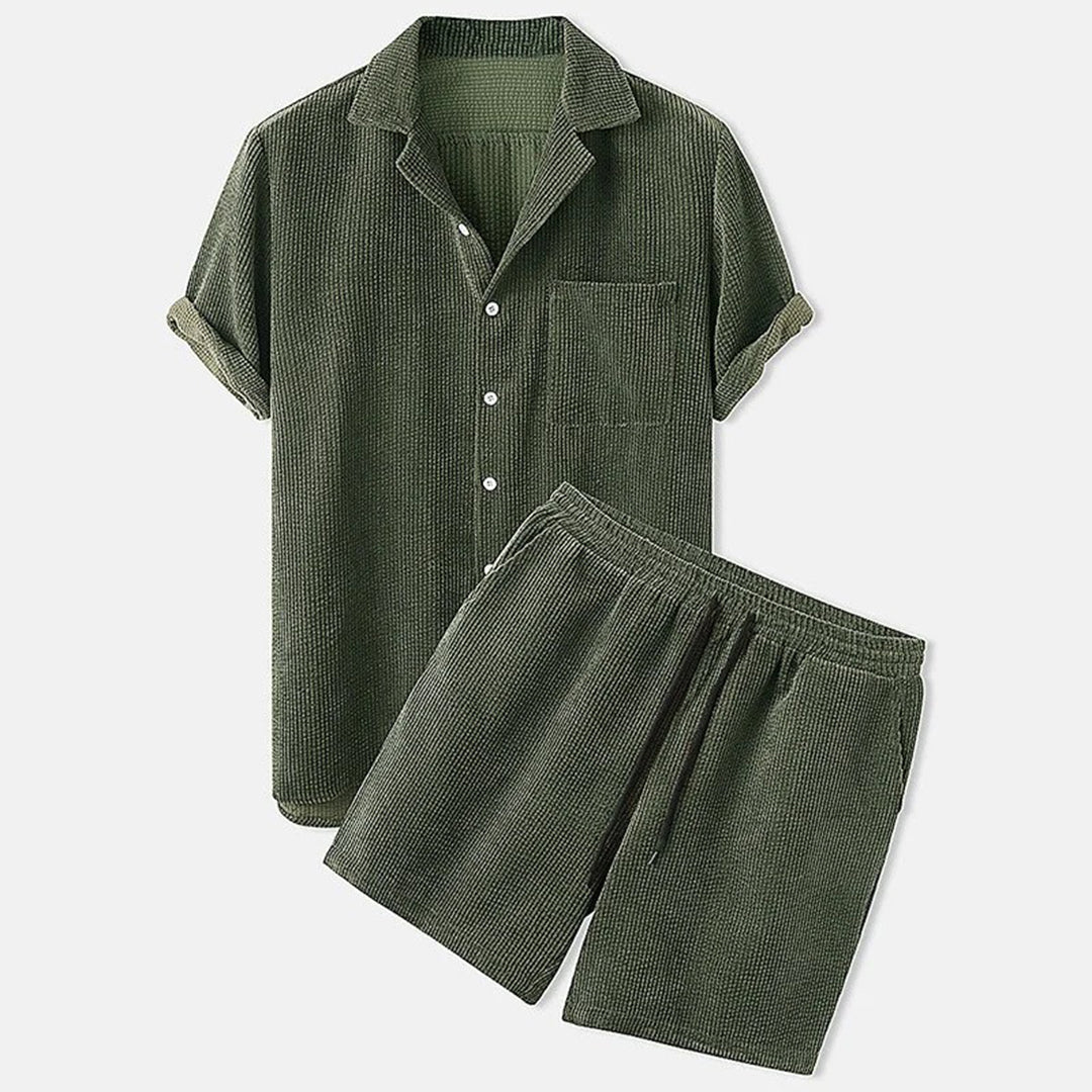 Heren Casual Set met Korte Mouwen en Korte Broek in Relaxte Pasvorm 2