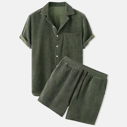 Heren Casual Set met Korte Mouwen en Korte Broek in Relaxte Pasvorm 2