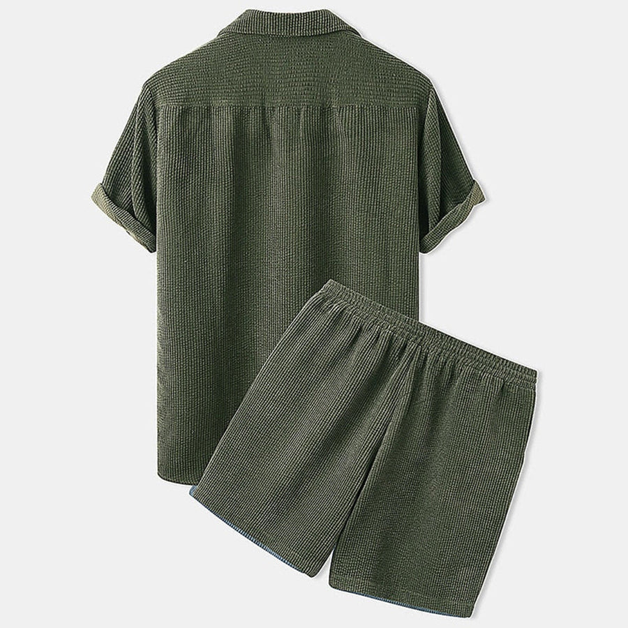 Heren Casual Set met Korte Mouwen en Korte Broek in Relaxte Pasvorm 3