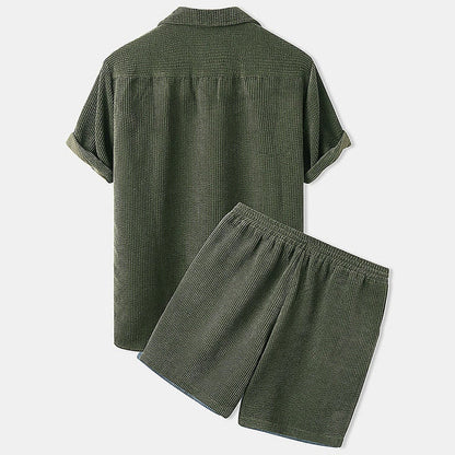 Heren Casual Set met Korte Mouwen en Korte Broek in Relaxte Pasvorm 3